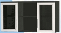 Антресоль большая с двумя стеклодверями ДЛЯ ГОСТИНОЙ АБС-2 Венге/Дуб выбеленный в Шарыпово - sharypovo.mebel54.com | фото