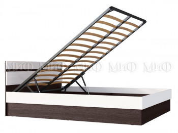Ким кровать с подъемным механизмом 1,4 (Венге/белый глянец) в Шарыпово - sharypovo.mebel54.com | фото