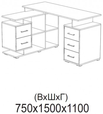 Компьютерный стол угловой СКМУ-3 белый в Шарыпово - sharypovo.mebel54.com | фото