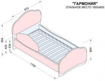 Кровать 160 Гармония 18 Бордовый (мягкий бортик) в Шарыпово - sharypovo.mebel54.com | фото
