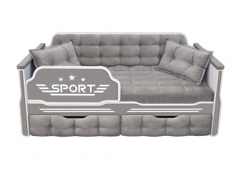 Кровать 160 серии Спорт 2 ящика 45 Серый (подушки) в Шарыпово - sharypovo.mebel54.com | фото