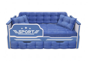 Кровать 160 серии Спорт 2 ящика 85 Синий (подушки) в Шарыпово - sharypovo.mebel54.com | фото