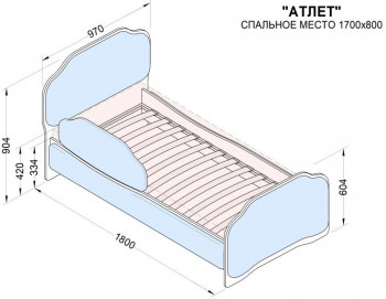 Кровать 170 Атлет 29 Синий (мягкий бортик) в Шарыпово - sharypovo.mebel54.com | фото