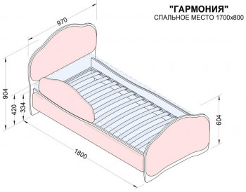 Кровать 170 Гармония 08 Шоколад (мягкий бортик) в Шарыпово - sharypovo.mebel54.com | фото