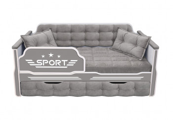 Кровать 170 серии Спорт 1 ящик 45 Серый (подушки) в Шарыпово - sharypovo.mebel54.com | фото