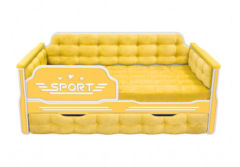 Кровать 170 серии Спорт 1 ящик 74 Жёлтый (мягкие боковые накладки) в Шарыпово - sharypovo.mebel54.com | фото