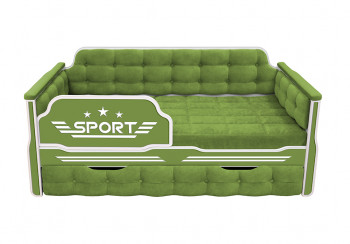 Кровать 170 серии Спорт 1 ящик 76 Зелёный (мягкие боковые накладки) в Шарыпово - sharypovo.mebel54.com | фото