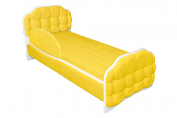Кровать 180 Атлет 74 жёлтый (мягкий бортик) в Шарыпово - sharypovo.mebel54.com | фото