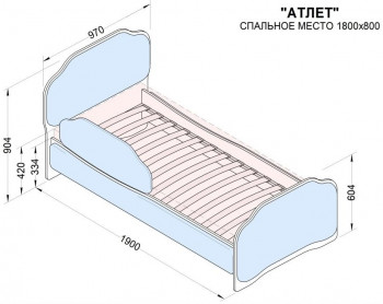 Кровать 180 Атлет 96 Серый (мягкий бортик) в Шарыпово - sharypovo.mebel54.com | фото
