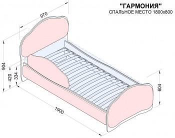 Кровать 180 Гармония 67 Светло-фиолетовый (мягкий бортик) в Шарыпово - sharypovo.mebel54.com | фото