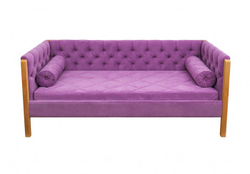 Кровать 180 серии Леди  32 Фиолетовый (подушка валик) в Шарыпово - sharypovo.mebel54.com | фото