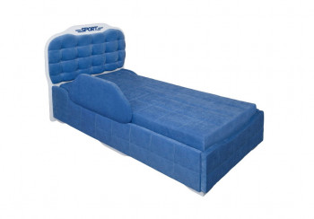 Кровать 190 Атлет Lux 29 Синий (мягкий бортик) в Шарыпово - sharypovo.mebel54.com | фото