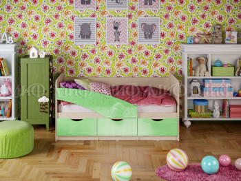 Кровать Бабочки 1,6м (Салатовый металлик) в Шарыпово - sharypovo.mebel54.com | фото