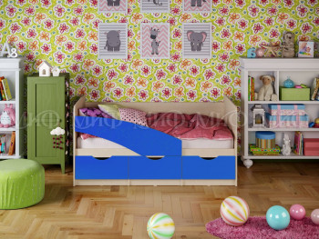 Кровать Бабочки 1,6м (Синий матовый) в Шарыпово - sharypovo.mebel54.com | фото