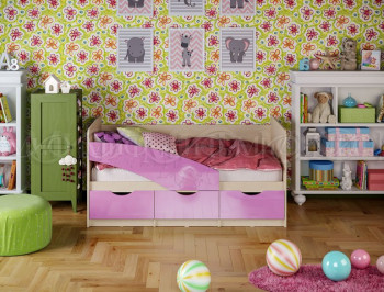 Кровать Бабочки 1,6м (Сиреневый металлик) в Шарыпово - sharypovo.mebel54.com | фото