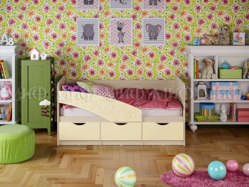 Кровать Бабочки 1,6м (Ваниль матовый) в Шарыпово - sharypovo.mebel54.com | фото