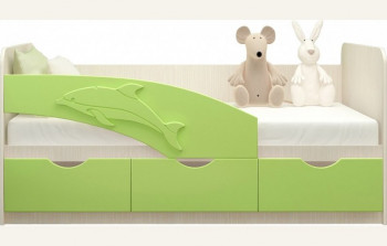 Кровать детская 1,6м Дельфин (Салатовый металлик) в Шарыпово - sharypovo.mebel54.com | фото