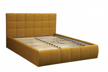 Кровать "Диана" ш. 1400 (Н=1010мм) (жаккард горчица) в Шарыпово - sharypovo.mebel54.com | фото