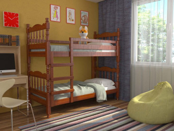 Кровать двухъярусная Соня из массива сосны 800*1890 Орех в Шарыпово - sharypovo.mebel54.com | фото