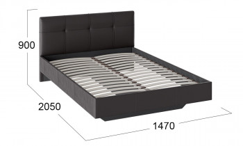 Кровать «Элис» c мягкой обивкой тип 1 Экокожа/Темно-коричневый/1400 в Шарыпово - sharypovo.mebel54.com | фото