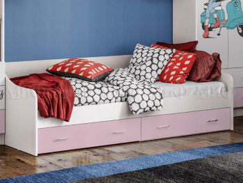 Кровать Fashion-1 Вега 0,9 м (Белый/Розовый) в Шарыпово - sharypovo.mebel54.com | фото