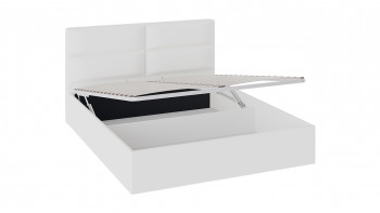 Кровать «Глосс» с мягкой обивкой и подъемным механизмом тип 1 (1400) (Белая) в Шарыпово - sharypovo.mebel54.com | фото