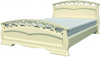 Кровать Грация-1 из массива сосны 1400*2000 Слоновая кость в Шарыпово - sharypovo.mebel54.com | фото