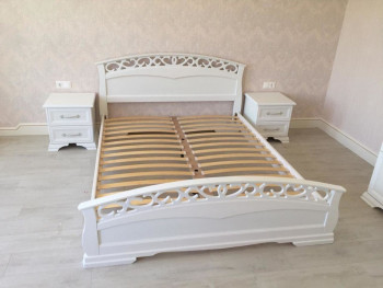 Кровать Грация-1 из массива сосны 1600*2000 Орех в Шарыпово - sharypovo.mebel54.com | фото