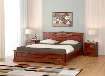 Кровать Карина-7 из массива сосны 1400*2000 Орех в Шарыпово - sharypovo.mebel54.com | фото