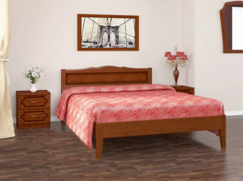 Кровать Карина-7 из массива сосны 1600*2000 Орех в Шарыпово - sharypovo.mebel54.com | фото