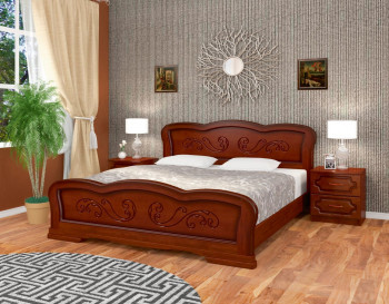 Кровать Карина-8 из массива сосны 1200*2000 Орех в Шарыпово - sharypovo.mebel54.com | фото