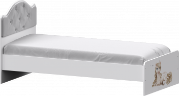 Кровать Каспер с мягкой спинкой и фотопечатью (800х1900) Белый в Шарыпово - sharypovo.mebel54.com | фото
