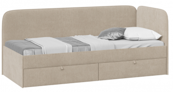 Кровать «Молли» с мягкой обивкой (900) тип 1 (Микровелюр Scandi Cream 03) в Шарыпово - sharypovo.mebel54.com | фото