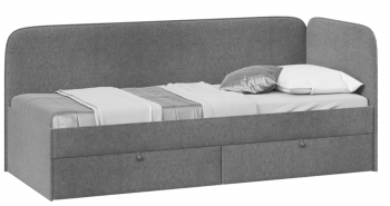 Кровать «Молли» с мягкой обивкой (900) тип 1 (Микровелюр Scandi Graphite 22) в Шарыпово - sharypovo.mebel54.com | фото