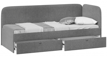 Кровать «Молли» с мягкой обивкой (900) тип 1 (Микровелюр Scandi Graphite 22) в Шарыпово - sharypovo.mebel54.com | фото
