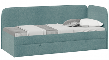 Кровать «Молли» с мягкой обивкой (900) тип 1 (Микровелюр Scandi Indigo 11) в Шарыпово - sharypovo.mebel54.com | фото