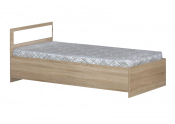 Кровать одинарная 900-2 без матраса (прямые спинки) Дуб Сонома в Шарыпово - sharypovo.mebel54.com | фото