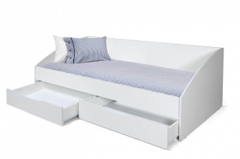 Кровать одинарная "Фея - 3" (симметричная) New/(белый / белый / ДВПО: белый) в Шарыпово - sharypovo.mebel54.com | фото