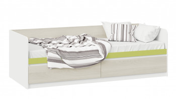 Кровать «Сканди» с 2 ящиками Дуб Гарден/Белый/Зеленый в Шарыпово - sharypovo.mebel54.com | фото