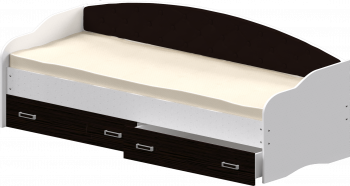 Кровать Софа-8 с мягкой спинкой (900х1900) Белый/Венге в Шарыпово - sharypovo.mebel54.com | фото
