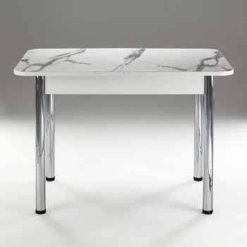Кухонный стол 1100*700/400 ф 2 Пластик, мрамор белый в Шарыпово - sharypovo.mebel54.com | фото