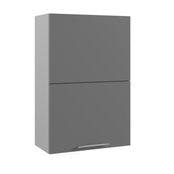 Квадро ВПГПМ 600 шкаф верхний с подъемным механизмом высокий (Серый Эмалит/корпус Серый) в Шарыпово - sharypovo.mebel54.com | фото