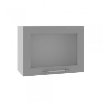 Квадро ВПГС 600 шкаф верхний горизонтальный со стеклом высокий (Белый софт/корпус Серый) в Шарыпово - sharypovo.mebel54.com | фото