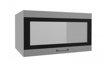 Лофт ВПГСФ 800 шкаф верхний горизонтальный со стеклом высокий с фотопечатью (Штукатурка серая/корпус Серый) в Шарыпово - sharypovo.mebel54.com | фото