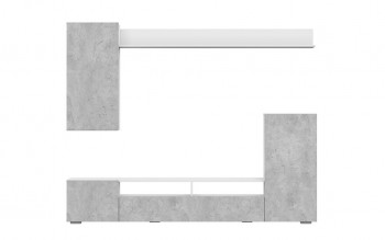 Мебель для гостиной МГС 4 (Белый/Цемент светлый) в Шарыпово - sharypovo.mebel54.com | фото