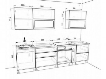 Модульная кухня Бруклин 2.4 x 2 м (Бетон белый) в Шарыпово - sharypovo.mebel54.com | фото