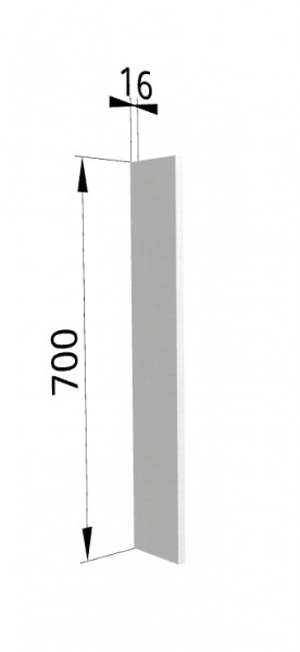 Панель торцевая (для шкафа верхнего торцевого высотой 700 мм) ПТ 400 Мелисса (Графит скин) в Шарыпово - sharypovo.mebel54.com | фото