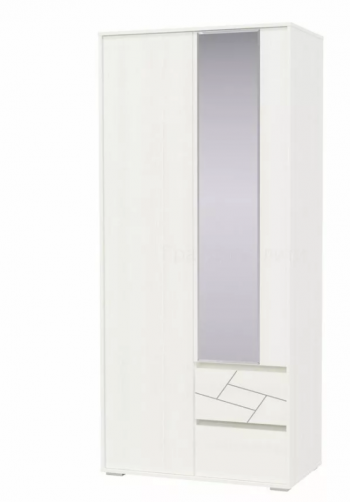 Шкаф 2-х дверный с ящиками Аделина 1000 Рамух белый в Шарыпово - sharypovo.mebel54.com | фото