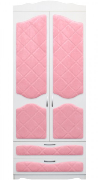Шкаф 2-х створчатый с ящиками серии Иллюзия 36 Светло-розовый в Шарыпово - sharypovo.mebel54.com | фото