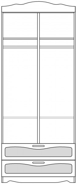 Шкаф 2-х створчатый с ящиками серии Иллюзия 67 Светло-фиолетовый в Шарыпово - sharypovo.mebel54.com | фото